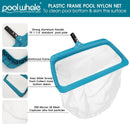 POOLWHALE Professional Pool Skimmer Net, Upgraded Extra Wide Scoop Edge, Swimming Leaf Rake with Ultra Fine Mesh Deep Nylon Net Bag - Pool Nets for Cleaning Leaves, Debris (Not Pole) by GreenHaven Gardens