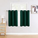 ChrisDowa Small Window Curtains for Kitchen and Bedroom - Grommet Short Thermal Insulated Room Darkening Curtains (2 Panels, Forest Green, 34 x 36 Inch)