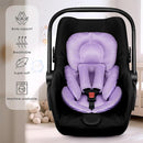 Infant Car Seat Insert for Newborn Girls Boys, Summer Mesh Baby Carseat Head Support with Strap Pads, Soft Reversible Baby Car Seat Insert Cushion Pad for Car Seat, Stroller, Bouncer, Swing, Purple by TinyTreasures Baby Boutique
