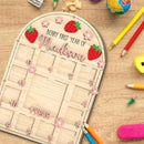 Personalized My First Year Photo Frame | 12 Months Picture Frame For Baby First Year | Displays One 4x4 Pics And Twelve 2x2 Pictures | Birthday Party Decor Newborn Memory Keepsake, Strawberry by TinyTreasures Baby Boutique