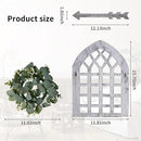 Rustic Wood Window Frame with Green Wreath and Arrows Wall Decor，Farmhouse Window Frame Hanging Decor, Wooden Fake Decoration,Window Pane Wall Decor,Set of 2 (windows white) by CozyNest Decor