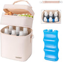 Breastmilk Cooler Bag with Ice Pack Fits 6 Baby Bottles Up to 9 Ounce by TinyTreasures Baby Boutique