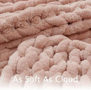 Esterra Chunky Knit Throw Blanket Newly Upgraded Heavy Tighter Version, Handmade Chenille Throw Super Soft, Thick Yarn Cable Knit Crochet Throw Blanket for Couch Bed Sofa, 50" x60, Coral Pink by CozyNest Decor
