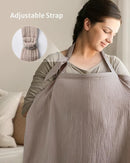 Blissful Diary Muslin Nursing Cover for Breastfeeding, Breathable Breastfeeding Cover up with Arch Neckline for Women, Nursing Apron (Agreeable Gray) by TinyTreasures Baby Boutique