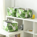 Storage Cubes, Storage Bins Baskets for Organizing 4 Pack for Organizing Toys, Clothes, Closet Baskets with Rope Handles for Nursery Home(White and Green,15.7"L×11.8"W×8.2"H) by CozyNest Decor