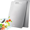 2 Pack Titanium Cutting Board - 100% Pure Titanium Cutting Boards For Kitche,Easy to clean, Double-sided food-grade Cutting Board For Meats, Fruits And Vegetables (18 * 12) by CozyNest Decor