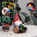 Solar Garden Gnomes Outdoor Statue with Solar Lights,7.1“ Figurine Lights Solar Garden Yard Decorations Outdoor Decorations for Patio,Yard,Lawn Ornament，Mom Gift Unique Housewarming Gifts by CozyNest Decor