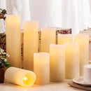 Flameless Candles Battery Operated Candles 4" 5" 6" 7" 8" 9" Set of 9 Ivory Real Wax Pillar LED Candles with 10-Key Remote and Cycling 24 Hours Timer by CozyNest Decor