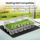 Bonviee 2-Pack Seed Starter Tray with Plant Light, Elevated Seedling Starter Trays Kits with Adjustable Humidity Domes and Clear Cell Tray, 12 Full Spectrum Led Lamp Beads for Plants Indoor-Clear by GreenHaven Gardens