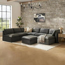 mopio Oversized Modular Sectional Sofa with Fully Removable Covers and Storage, Convertible U, L-Shaped and Sleeper Sectional, Modern Couches with Ottoman Chaise (Stone Gray Fabric, 8 Seats, U) by CozyNest Decor