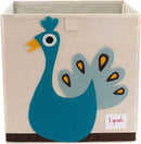 3 Sprouts Toy Storage Organizer: Toy Box Cube Organizer for Playroom, Nursery - Foldable Storage Bin - Peacock by TinyTreasures Baby Boutique
