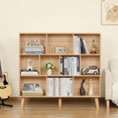 LEYAOYAO 10 Cube Bookshelf,3 Tier Modern Wide Bookcase with Legs,Mid-Century Wood Bookshelves Storage,Natural Large Book Case,Freestanding Organizer Display Shelf for Bedroom,Living Room,Office by CozyNest Decor