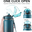 Enerbone 32 oz Insulated Water Bottle, Stainless Steel Bottle with Carrying Strap, Double-Wall Vacuum Insulation Design, Leakproof Sports Bottle with Straw, Keep Drinks Cold or Hot for Hours by CozyNest Decor