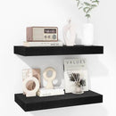 Fun Memories 16 Inch Floating Shelves - Deep Rustic Black Wooden Wall Shelves - Extra Deeper & Thicker Wall Mounted Storage Shelf for Bedroom, Kitchen, Farmhouse - 2 Pack, Rustic Black by CozyNest Decor