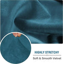 H.VERSAILTEX Velvet Stretch Couch Cushion Cover Plush Cushion Slipcover for Chair Loveseat Sofa Cushion Furniture Protector Seat Cushion Sofa Cover (2 Piece Medium Sofa Cushion Covers, Deep Teal) by CozyNest Decor