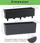GardenBasix Elongated Self Watering Planter Pots Window Box 5.5 x 16 inch Indoor Home Garden Modern Decorative Planter Pot for All House Plants Flowers Herbs (Dark Grey,1-Pack)
