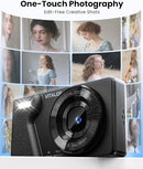 Digital Camera with Front Rear Lens, Autofocus 64MP 4K Camera for Photography with 32GB Card, Portable Compact Point and Shoot Camera for Teens Adult Beginner with Metal Shell, 2000mAh Battery by TinyTreasures Baby Boutique
