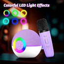 goopow Mini Karaoke Machine Speaker for Kids Adults, Portable Bluetooth Microphone Song Toys with LED Light, Best Chritmas Birthday Festival Gift for 3 4 5 6 7 8+ Year Old Girls Boys (Purple-2MIC) by TinyTreasures Baby Boutique