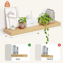 Heimlove 12 Inch Deep Floating Shelves, 48 x 12 inches Long Wall Shelf, Large Display Shelf & Storage Shelf, Rustic Wood Wall Shelves for Fireplace Mantel, Set of 1(Oak) by CozyNest Decor