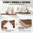 Floating Wall Shelves 2-Pack - 24-Inch Rustic Brown Wooden Shelves for Storage and Décor, Easy Installation for Living Room, Bedroom, and Kitchen by CozyNest Decor
