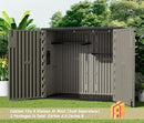 KINYING Outdoor Horizontal Storage Sheds,Outdoor Storage Cabinet Waterproof Resin Tool Storage Box for Lawn Mower,Garden Tools and Patio Furniture, Lockable (Brown) by GreenHaven Gardens
