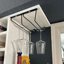 10.8 Inch Black Wine Glass Rack, Under Cabinet Wine Glass Holder Stainless Steel Stemware Rack - Hanging Stemware Holder for Cabinet Kitchen Bar, Set of 2 by CozyNest Decor