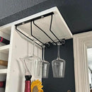 10.8 Inch Black Wine Glass Rack, Under Cabinet Wine Glass Holder Stainless Steel Stemware Rack - Hanging Stemware Holder for Cabinet Kitchen Bar, Set of 4 by CozyNest Decor