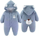 XIFAMNIY Newborn Fleece Footie Jumpsuit Hooded Warm Thicken Winter Outwear Snowsuit for Baby Girls and Boys by TinyTreasures Baby Boutique