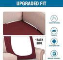 H.VERSAILTEX Super Stretch Individual Chaise Cover Sectional Couch Covers for L Shaped Sofa Both Left/Right Featuring Thick Jacquard Textured Twill Fabric (1 Piece Chaise Cover, Burgundy Red) by CozyNest Decor