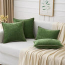 MIULEE Pack of 2 Christmas Pillow Covers 20x20 Inch Moss Green Farmhouse Decorative Throw Pillow Covers with Stitched Edge Soft Chenille Solid Dyed Couch Pillow Covers for Sofa Bed Living Room by CozyNest Decor