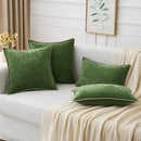 MIULEE Pack of 2 Fall Couch Pillow Covers 18x18 Inch Moss Green Farmhouse Decorative Throw Pillow Covers with Stitched Edge Soft Chenille Solid Dyed Pillow Covers for Sofa Bed Living Room by CozyNest Decor