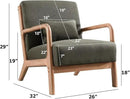 INZOY Mid-Century Modern Accent Chair Set of 2, Green Living Room Chairs with Waist Cushion, Upholstered Reading Armchair for Bedroom Sunroom by CozyNest Decor