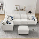 L Lengend Vansen Modular Sectional Sofa U Shaped Couch with Ottoman Modern Reversible Corner Sectional Couch for Living Room (Cream, U Shaped Sofa-1) by CozyNest Decor