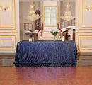 SquarePie Sequin Tablecloth Rectangular 90 x 132 Inch Navy Blue Bling Sparkly Table Linen for Wedding Party by CozyNest Decor