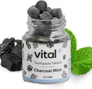 Vital Toothpaste Tabs with Nano-Hydroxyapatite | Naturally Whitens + Remineralizes Teeth | Fluoride & Plastic Free | Combats Sensitivity | Travel & Eco Friendly | Charcoal Mint | 62 Tablets (1 Month) by CozyNest Decor