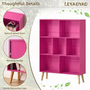 LEYAOYAO 7 Cube Bookshelf,3 Tier Book Shelf with Legs,Pink Modern Bookshelf,Large Freestanding Open Toy Modern Bookshelves,Display Bookcases Decor Furniture for Nursery by CozyNest Decor