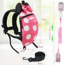 CZSYZCZS 4 in 1 Toddler Harness Leash + Baby Anti Lost Wrist Link, Cute Child Safety Harness Tether, Child Walking Harness Wristband Assistant Strap Belt for Baby Girls(Rose Red) by TinyTreasures Baby Boutique