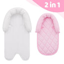 Pro Goleem Infant Car Seat Insert, Babybody Support for Toddler, Soft Minky Preemie Car Seat Insert, 2-in-1 Reversible, Perfect for Carseats, Strollers, Swings, Pink and White by TinyTreasures Baby Boutique