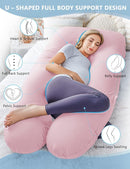 Meiz Pregnancy Pillows, Pregnancy Pillows for Sleeping, Pregnancy Body Pillow Cooling, Maternity Pillow for Pregnant Woman with Cooling Jersey Cover, Pink by TinyTreasures Baby Boutique