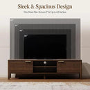 TV Stand for Living Room - up to 65 Inch TVs Mid Century Modern Entertainment Center with Storage and Adjustable Shelves, Media Console Table Walnut 59" by CozyNest Decor