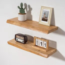 Axeman 24 inch Floating Shelves for Wall - 8'' D Live Edge Rustic Solid Elm Wood Floating Shelves Wall Mounted, Wall Shelves with Invisible Bracket for Living Room Bedroom Kitchen, Set of 2 Natural by CozyNest Decor