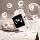 Kids Watches for Girls Boys Digital Sport Watch with Step Counter Pedometer Vibration Alarm Clock, No App Waterproof Fitness Tracker Kids Watch Boys Girls Teens Students Ages 5-16 by TinyTreasures Baby Boutique