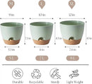 Plant Pots 12/10/9 inch Set of 3, Self Watering Flower Pots Indoor Outdoor, Planters with Drainage Hole Saucer Reservoir, Green by GreenHaven Gardens