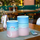 Flickering Flameless Candles, Pink Flamingo on Beach LED Candles with Remote Timer, Set of 2 Battery Operated Candle for Valentine Wedding Birthday by GreenHaven Gardens