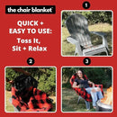 CITYBONFIRES The Chair Blanket – Reversible, Waterproof & Sherpa-Lined - Stretchable Elastic Back - Original Patio Chair Cover – Ideal for Homes and Outdoor Furniture- with Carry Pouch – Grey Plaid by GreenHaven Gardens