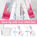 Easy Storage Potty Training Seat with Ladder, Adjustable Step and Toilet Seat Height, Easy-Grip Handles for Climbing, Foldable Portable Toddler Toilet Trainer, Perfect for Small Bathrooms by TinyTreasures Baby Boutique