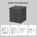 50 Gallon Double-Wall Resin Deck Box - Lockable Waterproof Outdoor Storage Box, 515bs Capacity & Doubles as Seating for Patio Furniture - Garden Tools, Pool Accessories (Black) by CozyNest Decor