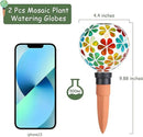 Plant Watering Globes Mosaic Self Watering Stakes 2 Pack Large Self Watering Planter Insert Automatic Watering Device Outdoor Indoor Decoration by GreenHaven Gardens