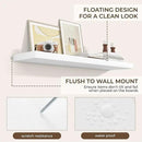 RICHFOCUS 40Inch Floating Shelves for Wall 2 Pack Shelves for Bedroom|Kitchen|Bathroom Wall Mounted Rustic Wood Floating Shelf with Invisible Brackets for Books|Storage|Decor, White