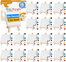 ESRICH 16 Set Mini Acrylic Paint Kit,5in Mini Stretched Canvas with 7.5in Easel,Acrylic Paint Strips,Paint Palettes,Painting Brushes, Small Canvas and Easel Set for Kids Artists Beginner,Gift by TinyTreasures Baby Boutique